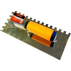 4.5" X 11" X 1/4" SQUARE NOTCHED TROWEL, SOFT-TOUCH™ HANDLE