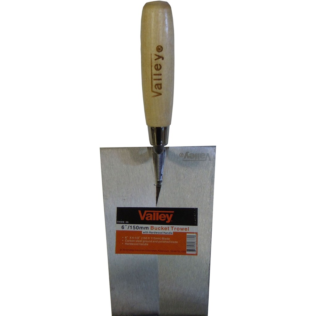 6"X4.5" BUCKET TROWEL, WOOD HANDLE
