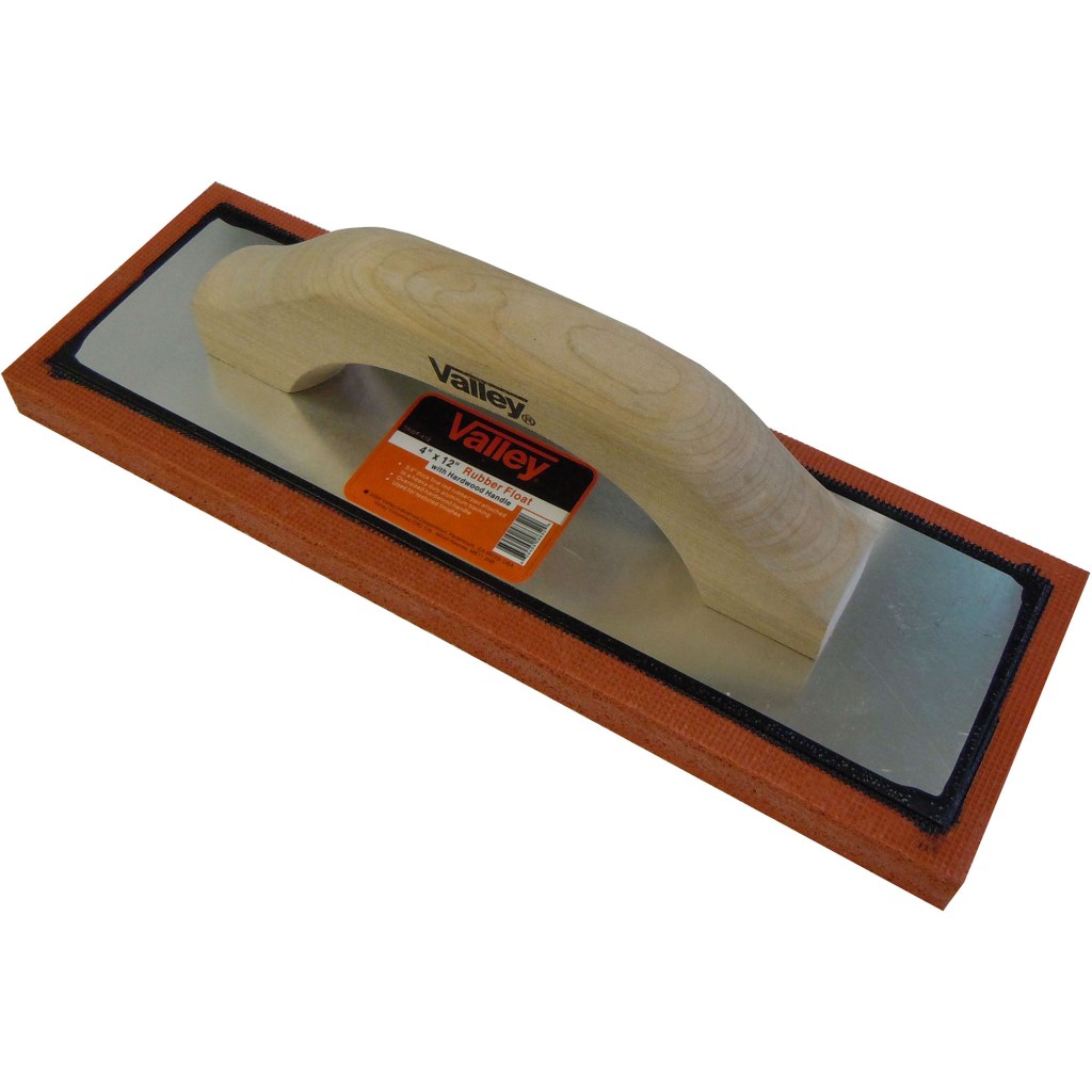 4" X 12" RUBBER FLOAT, 3/4"BACKING, WOOD HANDLE