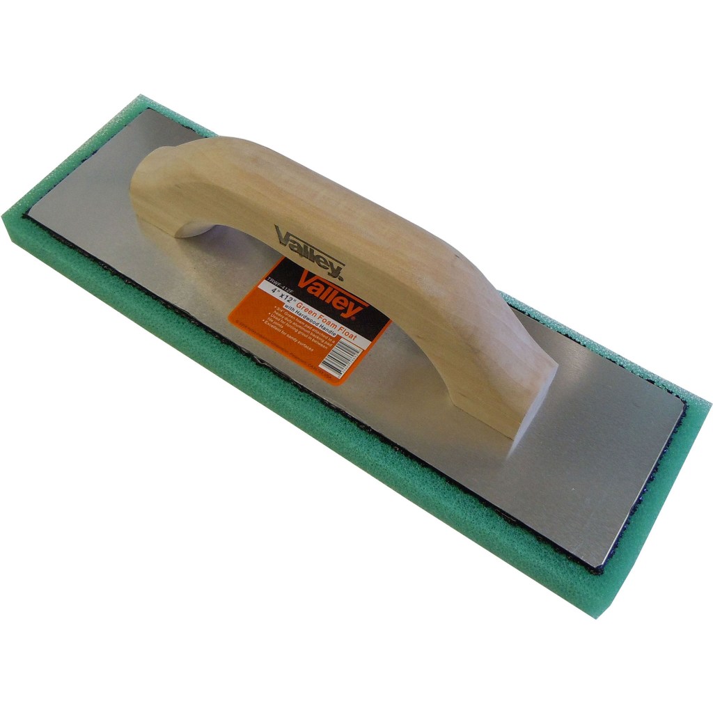 4" X 12" GREEN FOAM FLOAT, WOOD HANDLE