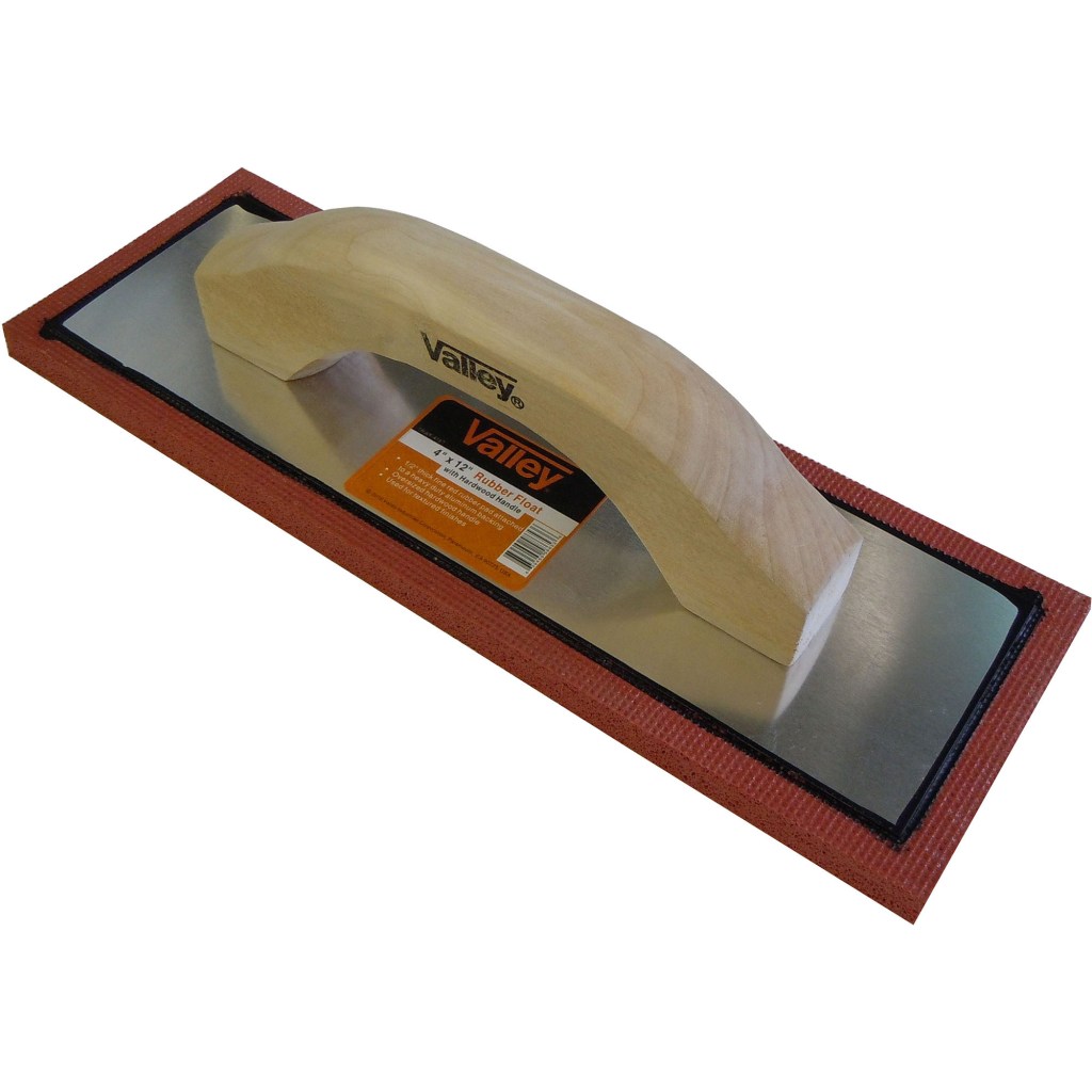 4" X 12" RUBBER FLOAT, 1/2"BACKING, WOOD HANDLE