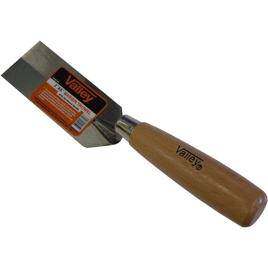 5" X 2" MARGIN TROWEL, WOOD HANDLE