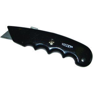 RETRACTABLE UTILITY KNIFE WITH FINGER GRIPS, 1 BLADE