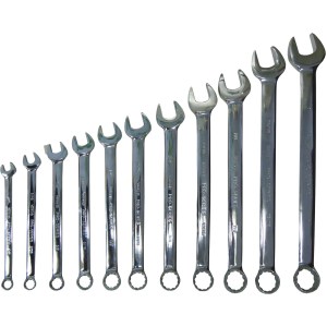 11 PC. COMBINATION WRENCH SET, CR-V, 3/8" - 1"