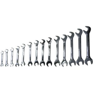 14 PC. ANGLE OPEN END WRENCH SET, CR-V, 3/8" - 1 1/4"