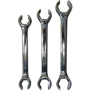 3 PC. FLARE NUT WRENCH SET, 15 - 24 MM., BLACK POUCH