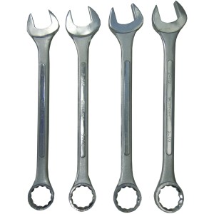 4 PC. JUMBO COMBO. WRENCH SET, CR-V, RAISED PANEL, 2 1/8"-2 1/2"