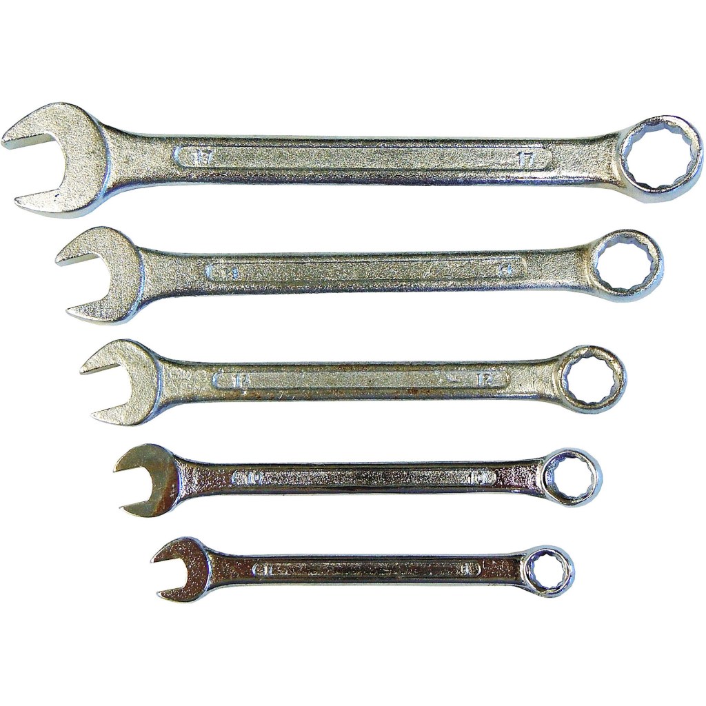 5 PC. COMBINATION WRENCH SET, 10-17 MM., INDIA