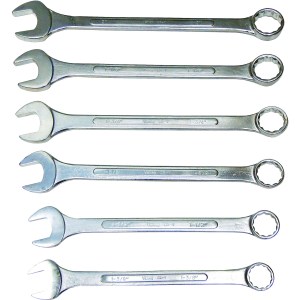 6 PC. JUMBO COMBINATION WRENCH SET, CR-V, RAISED PANEL, 1 3/8" - 2"