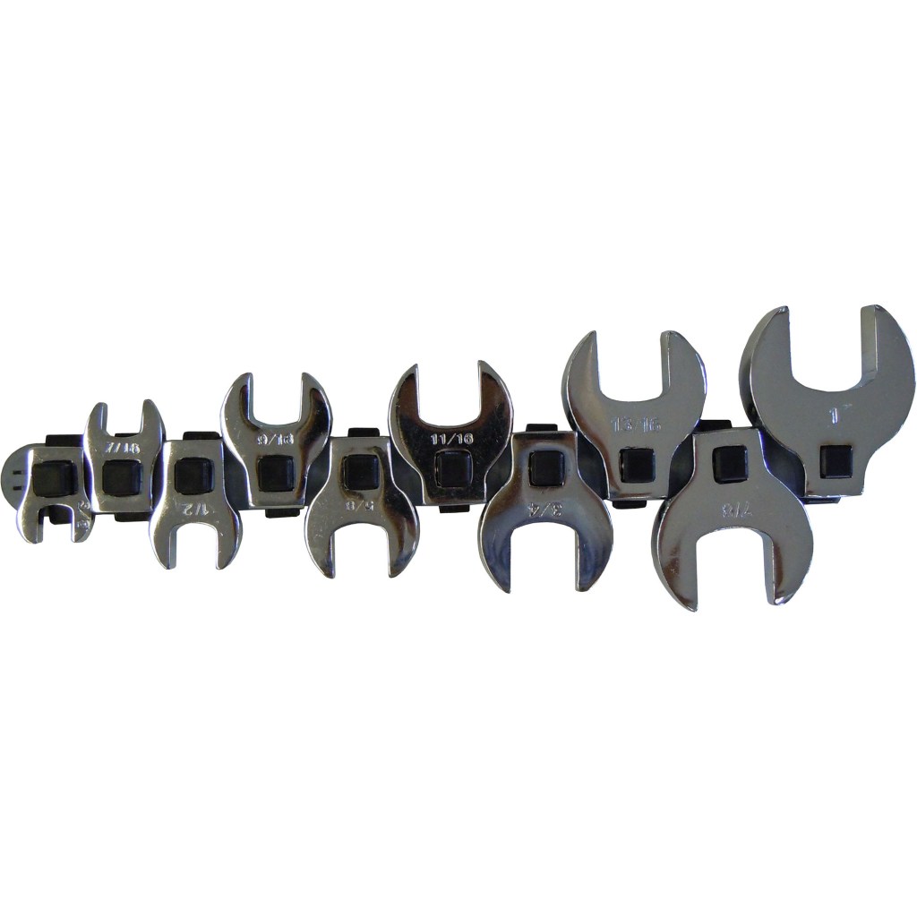 10 PC. 3/8" DR. CROWFOOT WRENCH, 3/8" - 1"