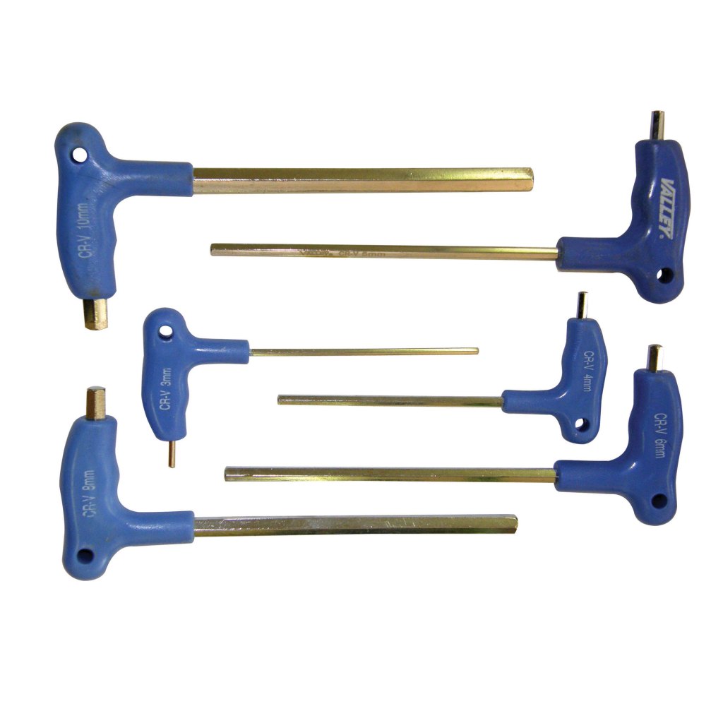 6 PC. LONG ARM HEX KEY WRENCH SET, 3-10 MM