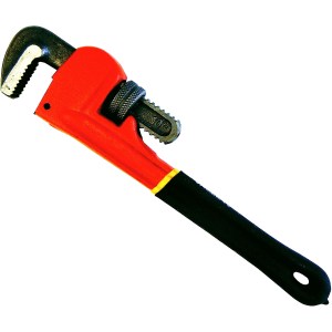 10" HEAVY DUTY PIPE WRENCH, FORGED JAWS, FOAM MATTE GRIP