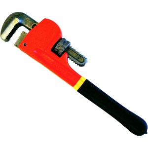 12" HEAVY DUTY PIPE WRENCH, FORGED JAWS, FOAM MATTE GRIP