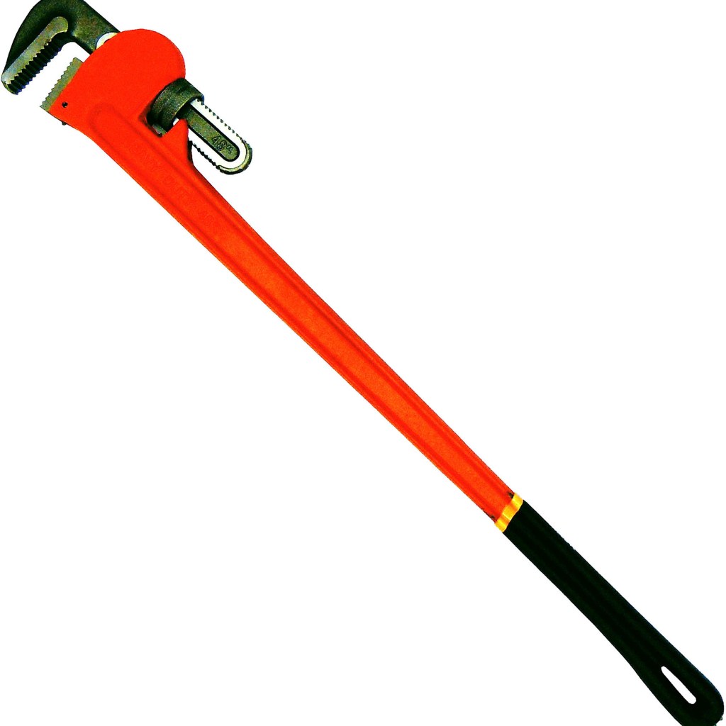 48" HEAVY DUTY PIPE WRENCH, FORGED JAWS, FOAM MATTE GRIP