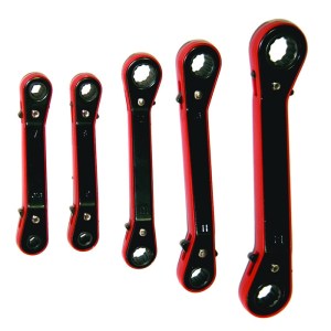 5 PC. OFFSET RATCHETING BOX WRENCH, PVC BODY, 5.5-17 MM.