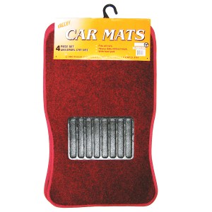 4 PC. CAR FLOOR MAT (RED)
