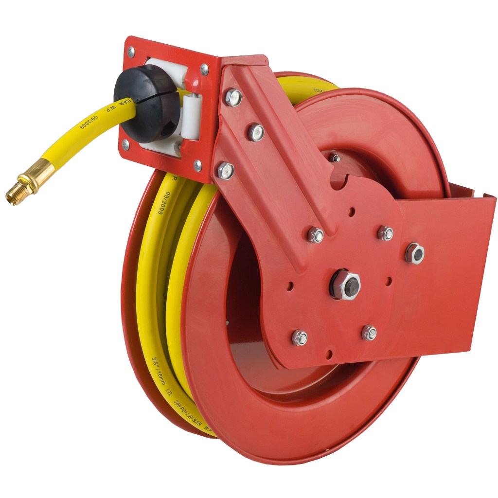 RETRACTABLE AIR HOSE REEL-1/2"X50 FT. RUBBER HOSE