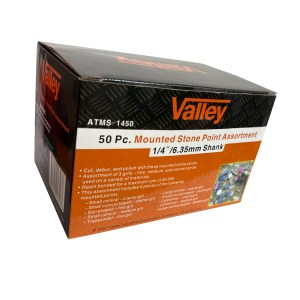 50 PC. MOUNTED STONE ASSORTMENT, 1/4" SHANK