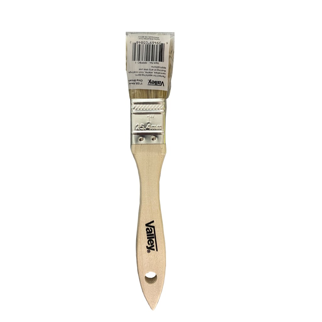 1" CHIP BRUSH, NATURAL BRISTLE, WOOD HANDLE