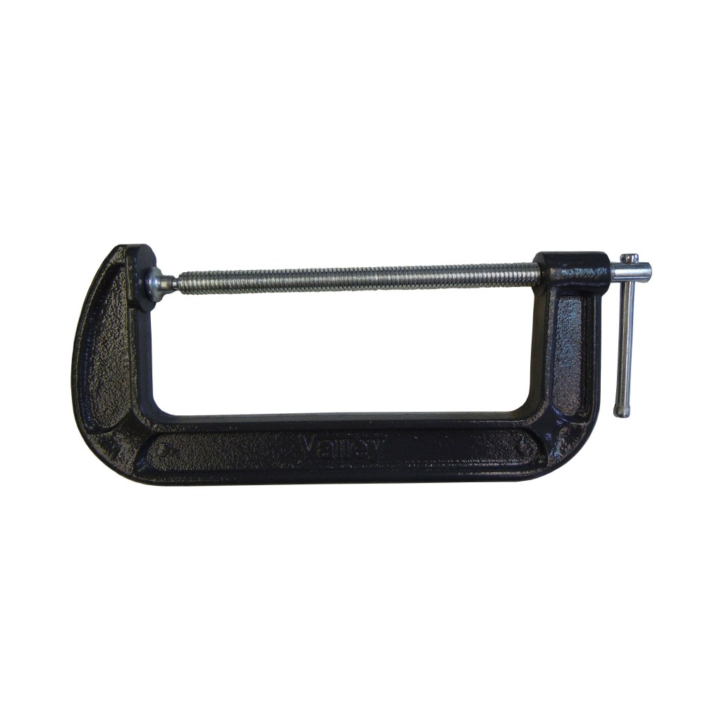 8" HEAVY DUTY C-CLAMP, CHROME SCREW, GREY BODY
