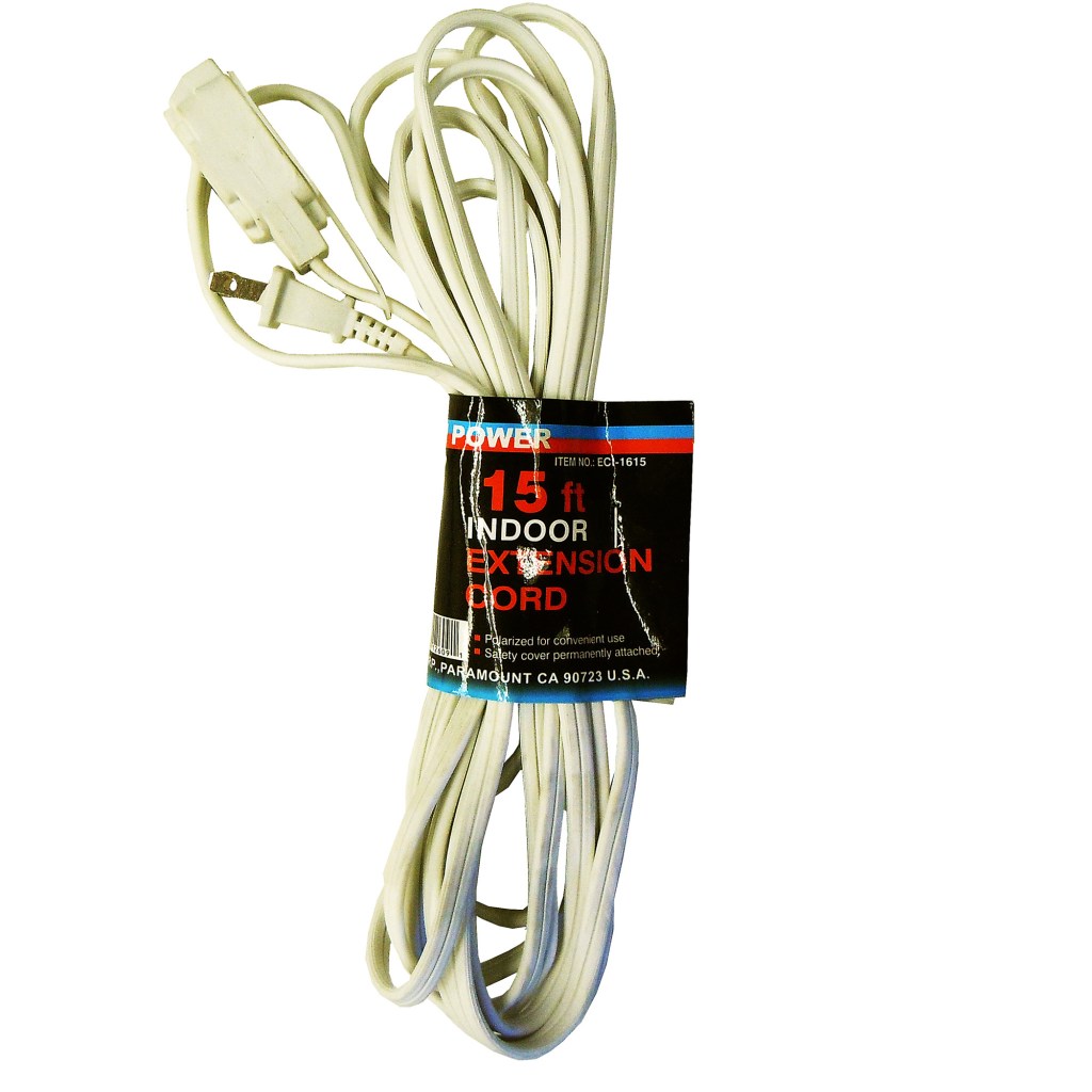 15 FT. 16/2 INDOOR EXTENSION CORD, WHITE (EXPORT)
