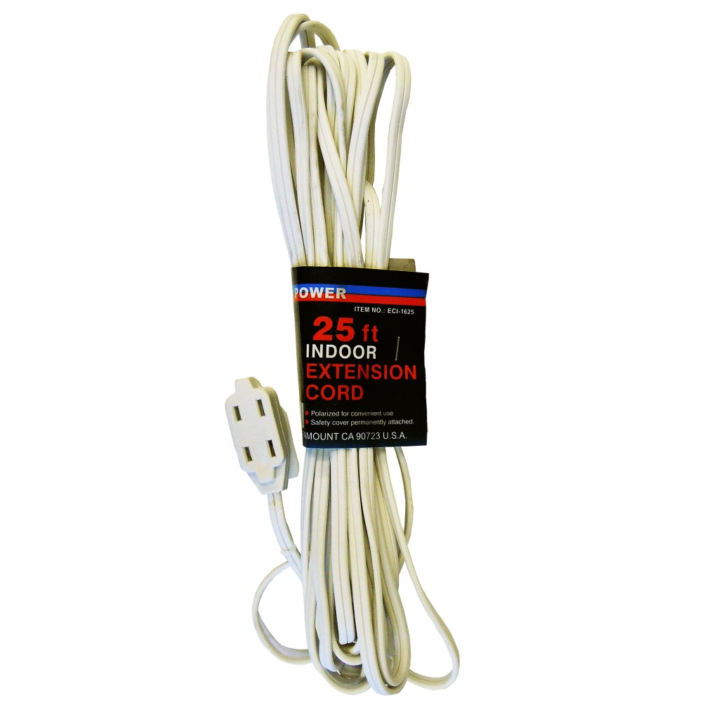 25 FT. 16/2 INDOOR EXTENSION CORD, WHITE (EXPORT)