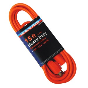 15 FT. 16/3 OUTDOOR EXTENSION CORD, ORANGE (EXPORT)
