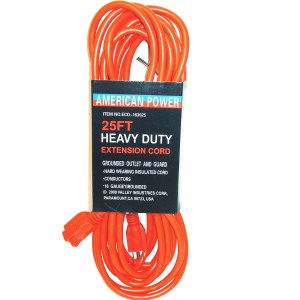 25 FT. 16/3 OUTDOOR EXTENSION CORD, ORANGE (EXPORT)