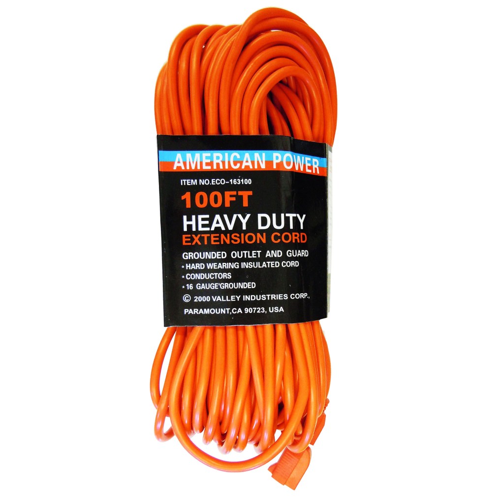 100 FT. 16/3 OUTDOOR EXTENSION CORD, ORANGE (EXPORT)