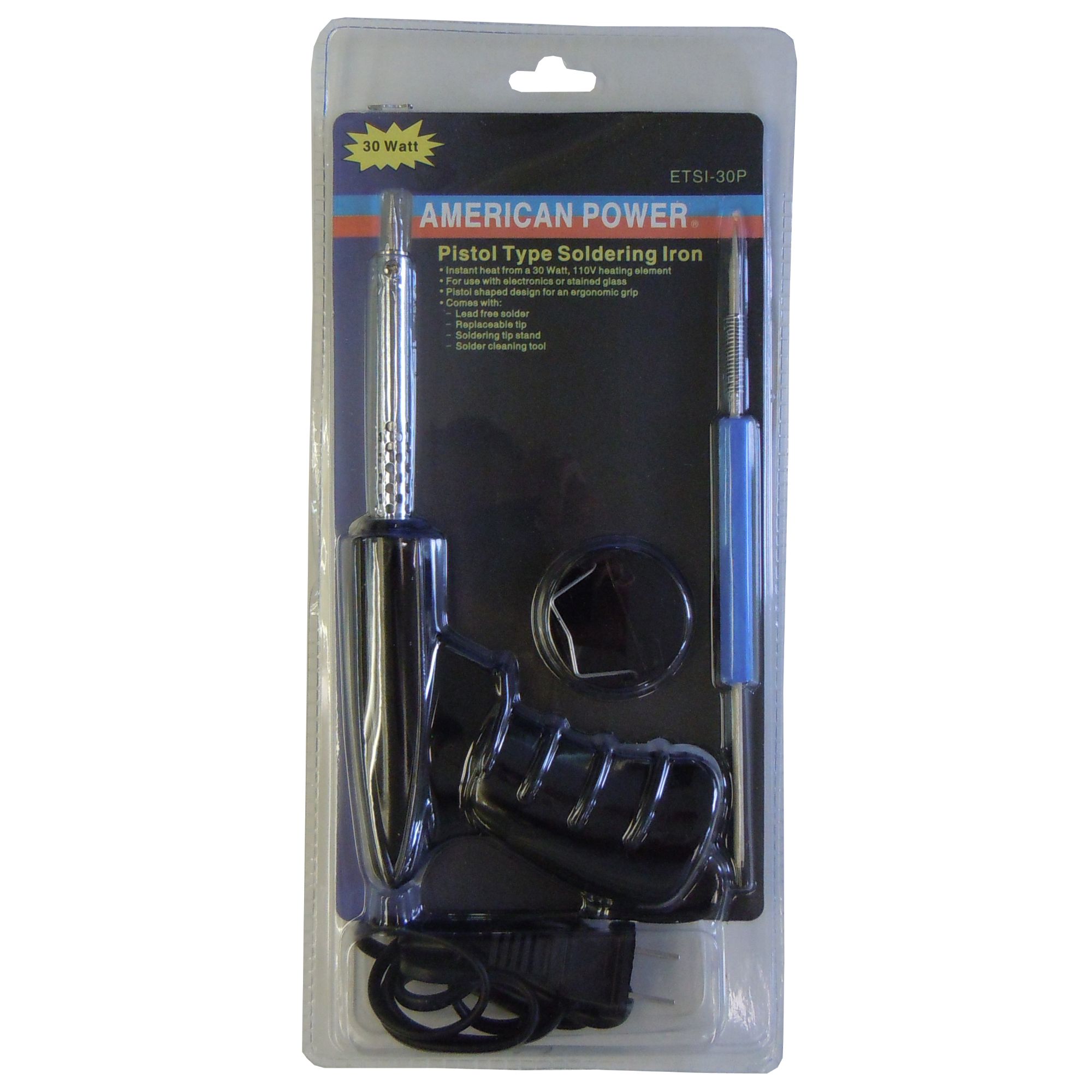 30W PISTOL GRIP SOLDER IRON KIT (BLISTER PACKED)