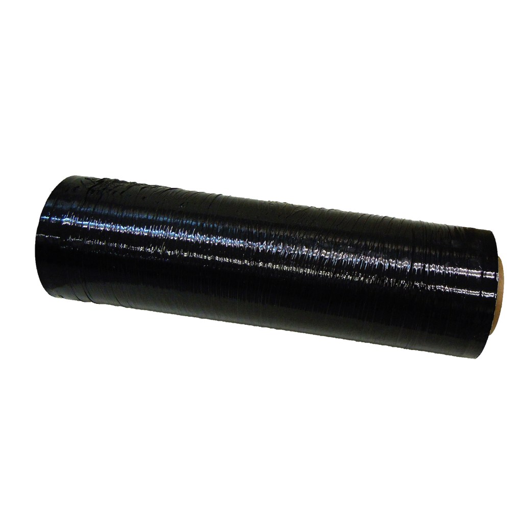 18" X 1500 FT. STRETCH FILM - BLACK, 80 GAUGE, BLOWN