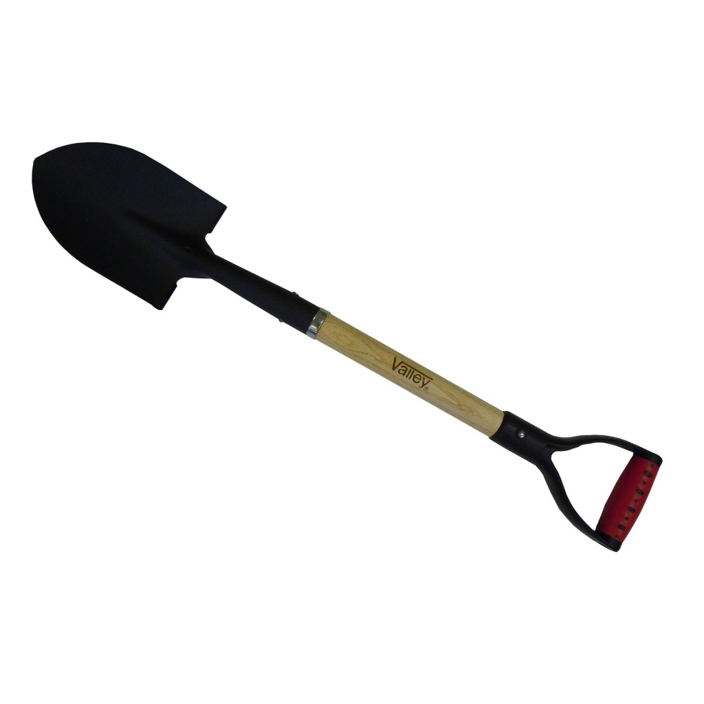 #0 ROUND SHOVEL, 18" D-GRIP WOOD HANDLE