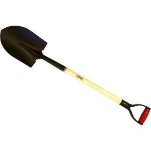 ROUND SHOVEL, 30" D-GRIP WOOD HANDLE