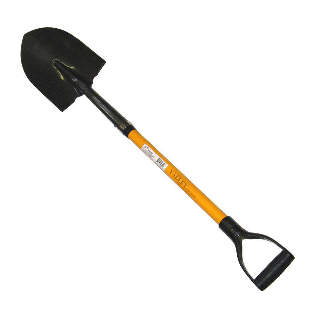 ROUND SHOVEL, 30" D-GRIP FIBERGLASS HANDLE (CHINA)