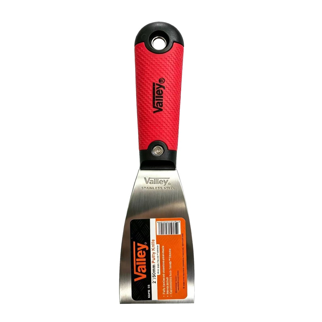 2" PUTTY KNIFE, STAINLESS BLADE, RED SOFT-TOUCH™ HANDLE