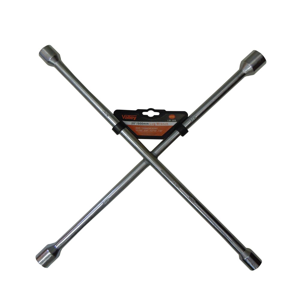 CROSS RIM LUG WRENCH-20", (11/16", 3/4", 13/16", 7/8")