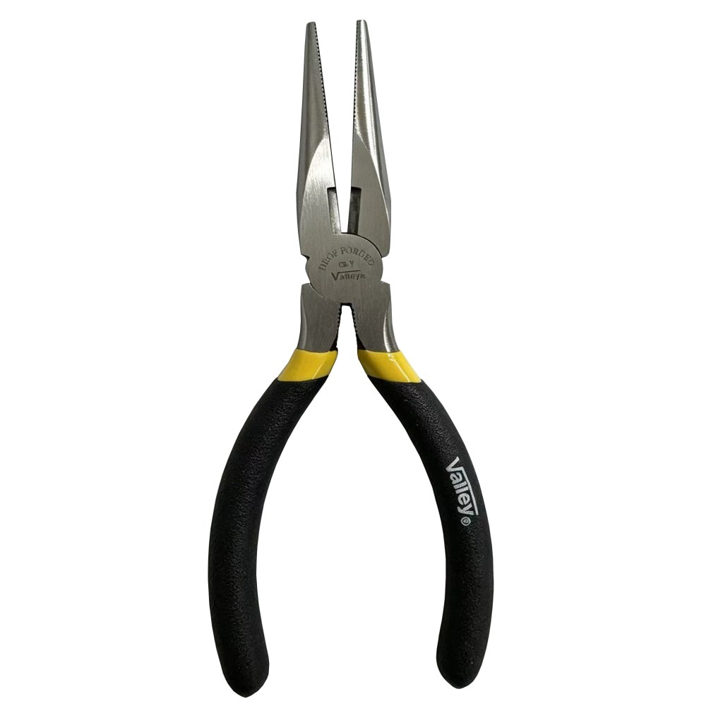 6" LONG NOSE PLIER, CR-V, FOAM GRIPS