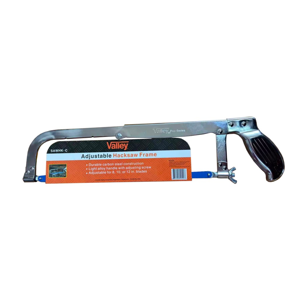ADJUSTABLE HACKSAW FRAME, CHROME FINISH