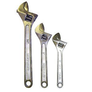 3 PC. ADJUSTABLE WRENCH SET, 15"-18"-24", CR-V, FORGED