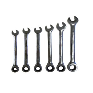 6 PC. RATCHETING WRENCH-GEAR BOX END, CR-V, 10-17 MM.