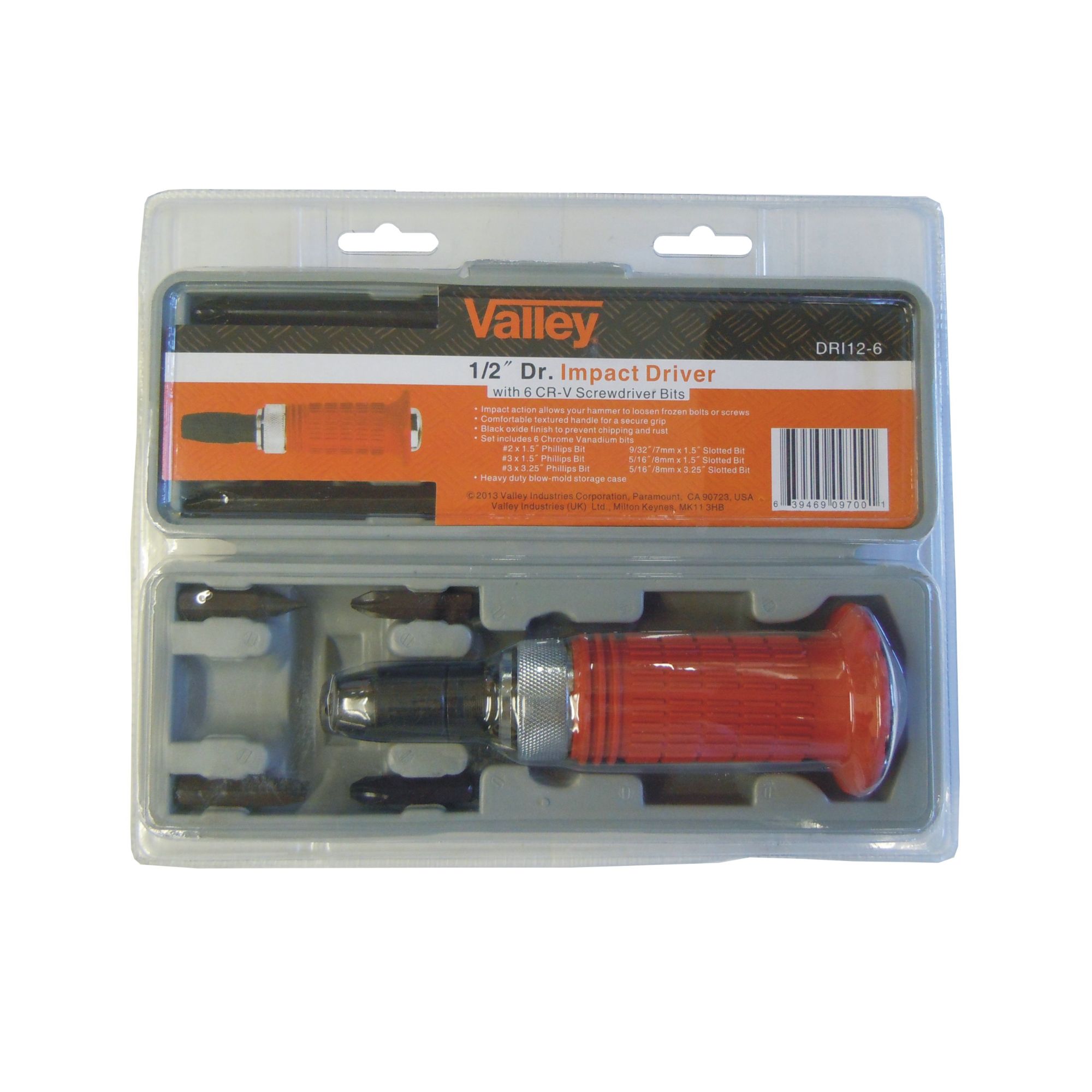 1/2" DR. IMPACT DRIVER WITH 6 BITS, BLOW MOLD CASE - Image 2