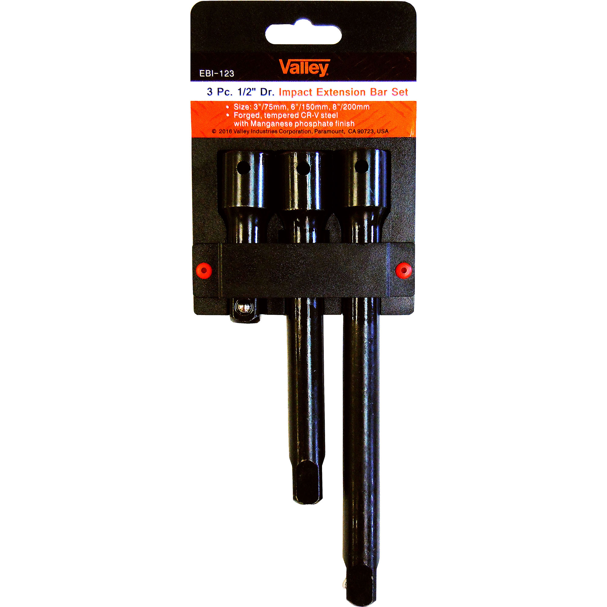 3 PC. 1/2" DR. IMPACT EXTENSION BAR SET (3",6",8") - Image 2
