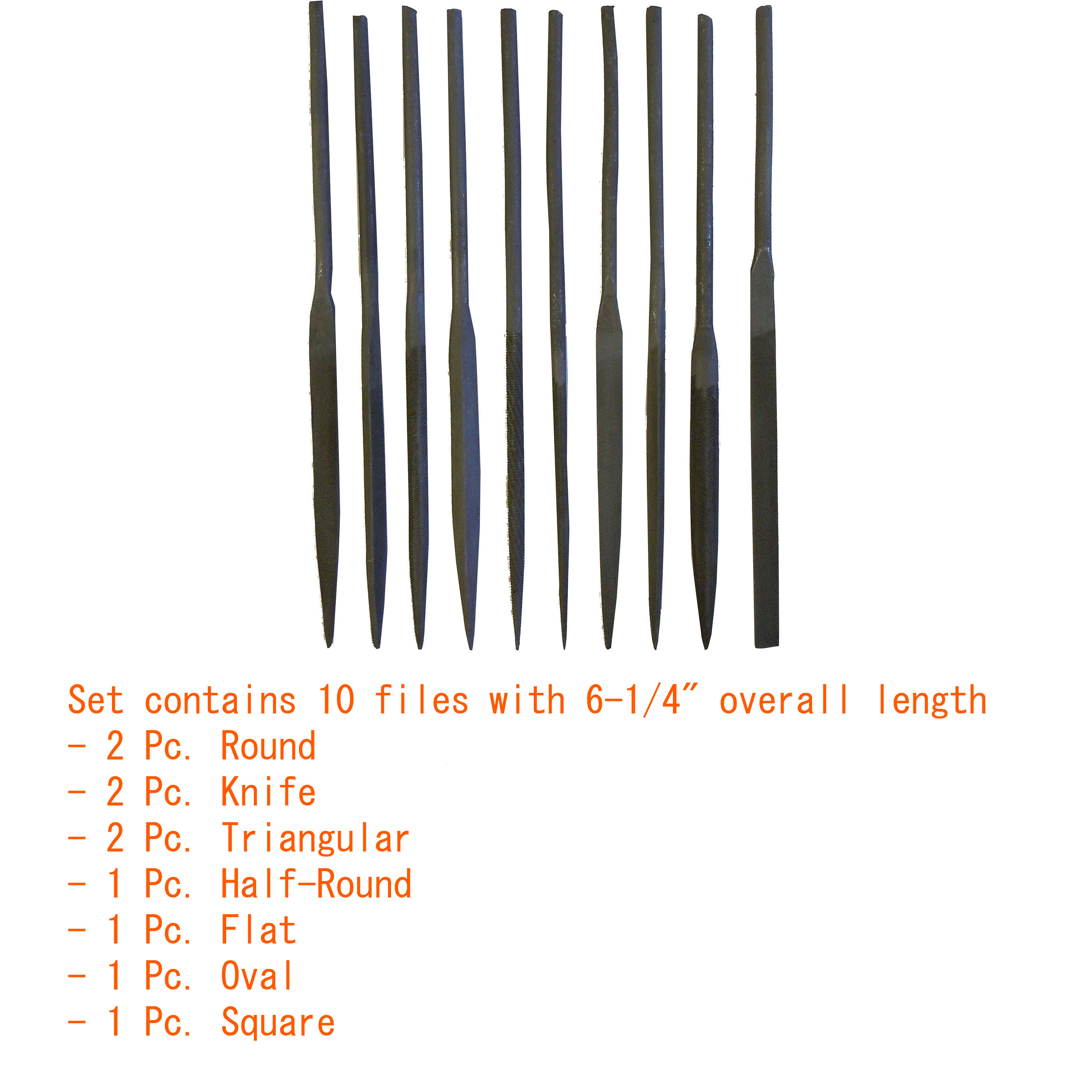 10 PC. NEEDLE FILE ASSORTMENT WITH POUCH - Image 2