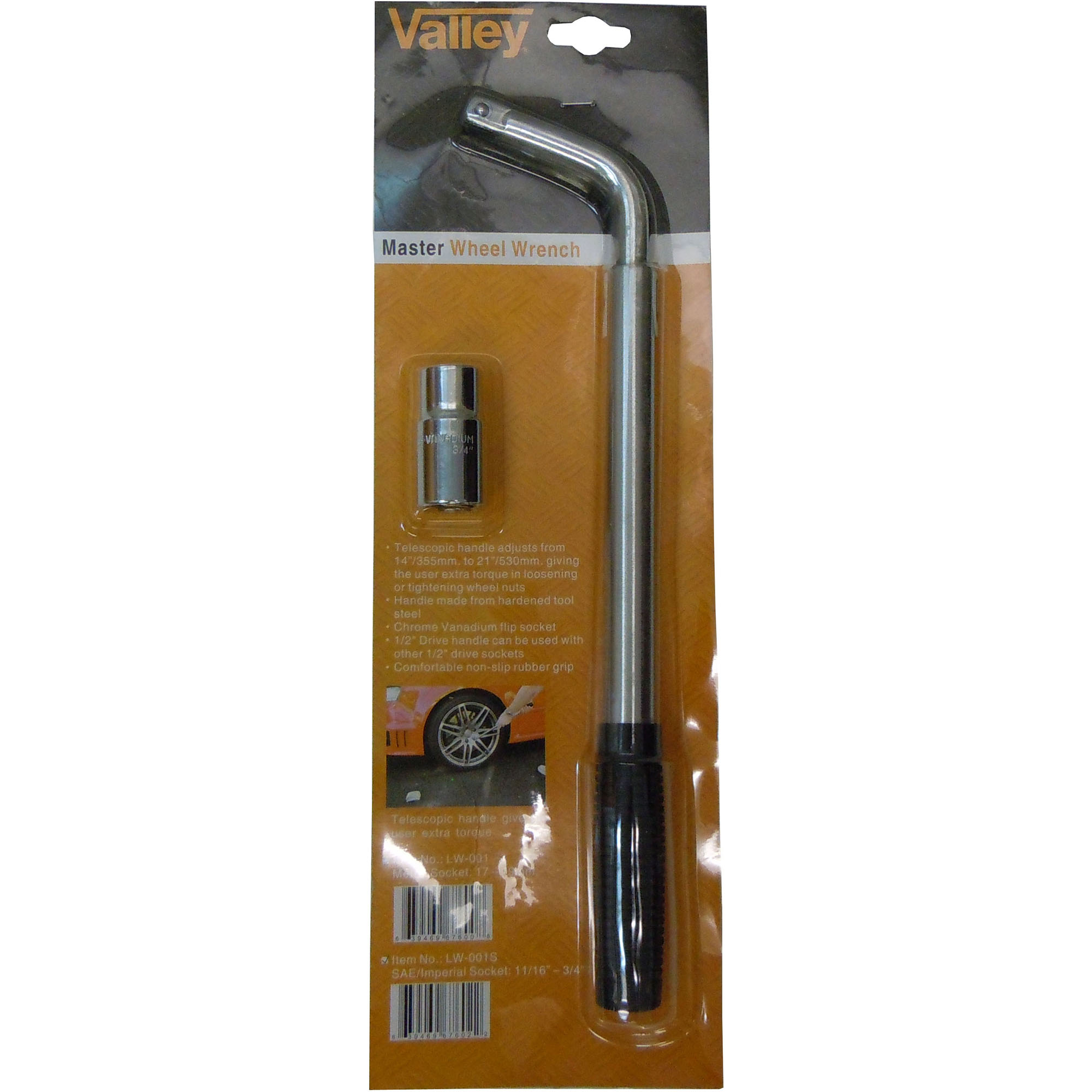 MASTER WHEEL WRENCH, TELESCOPIC, 11/16"/3/4" - Image 2