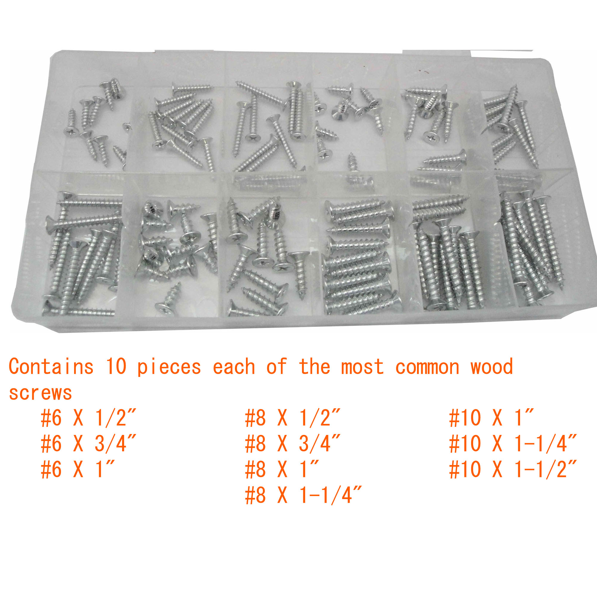 120 PC. SELF-TAPPING WOOD SCREWS ASSORTMENT - Image 3