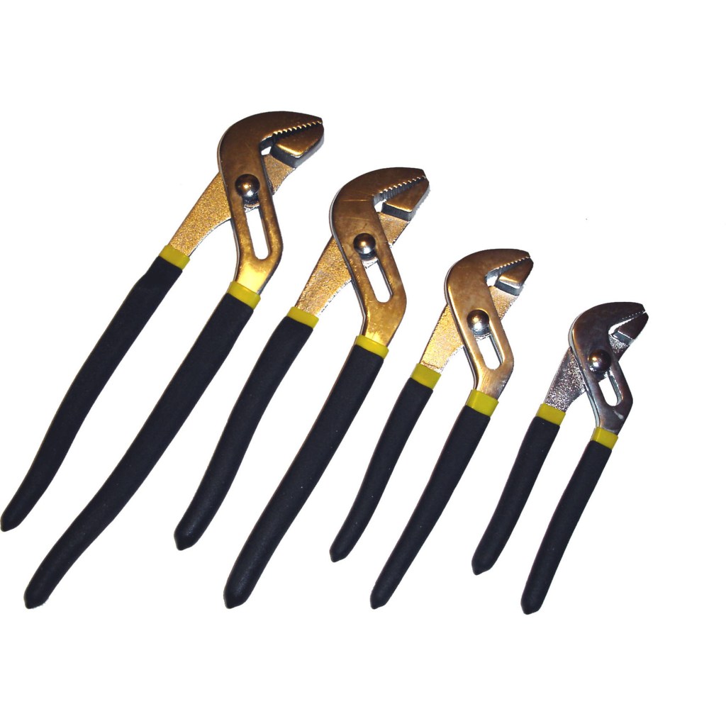4 PC. WATER PUMP PLIER SET (6-8-10-12"), FOAM HANDLES