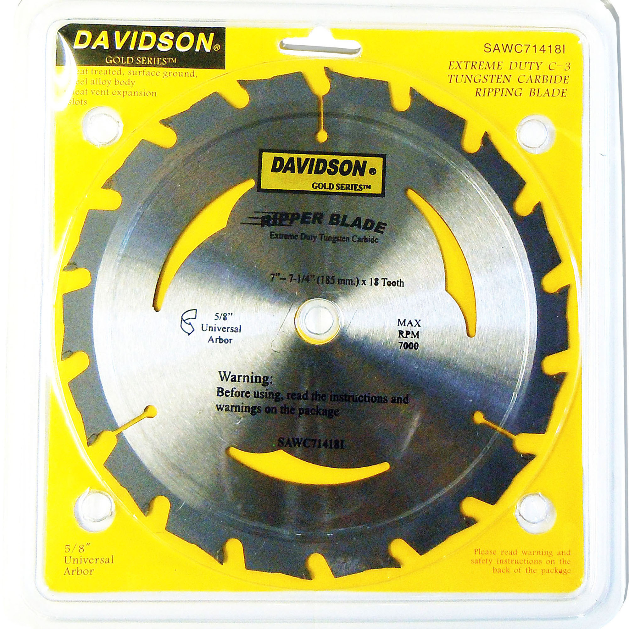 7.25"X18T C-3 CARBIDE CIRCULAR SAW BLADE (GOLD SERIES) "THE RIPPER" - Image 2