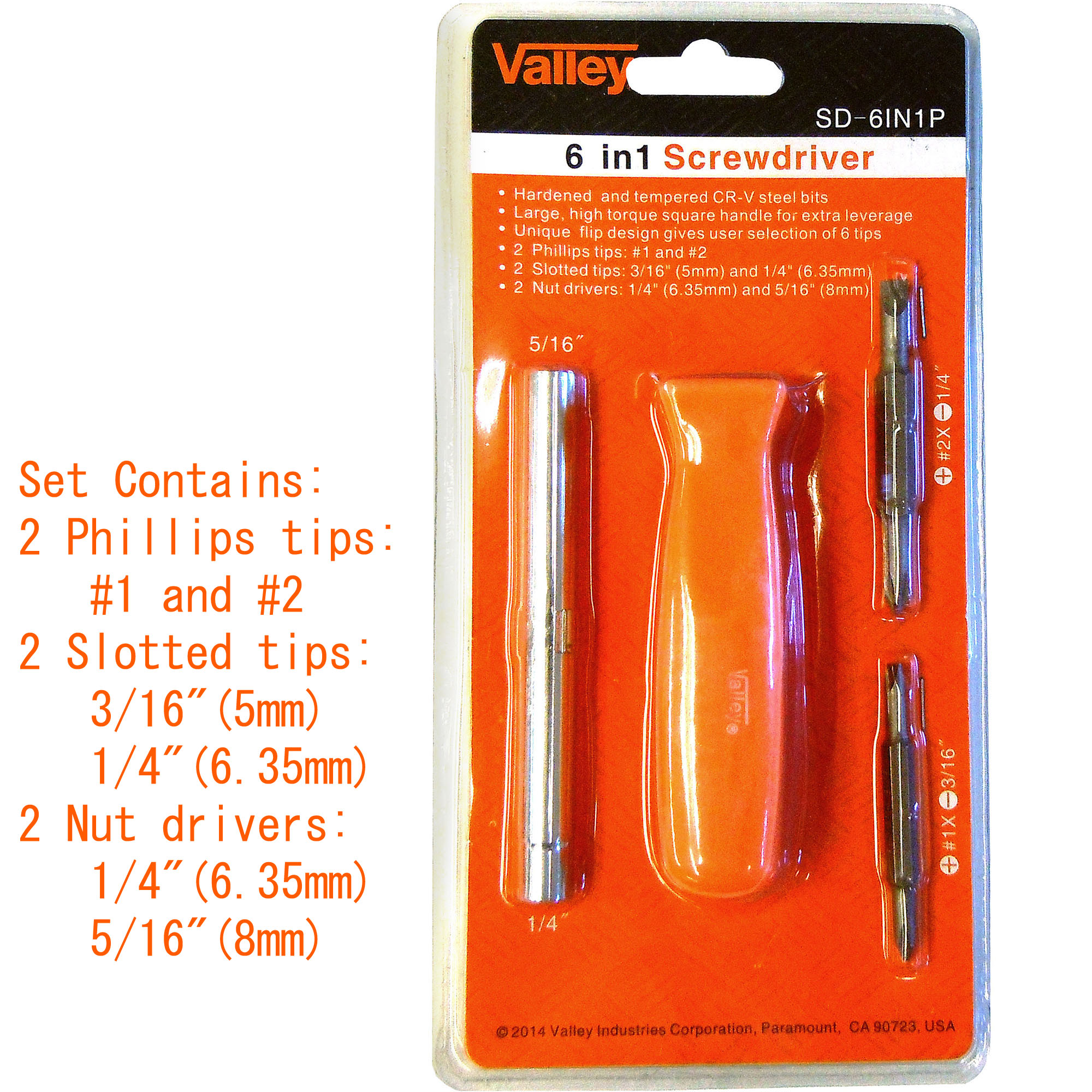 6-IN-1 SCREWDRIVER, FLIP, SQUARE HANDLE, PRO-SERIES™ - Image 2