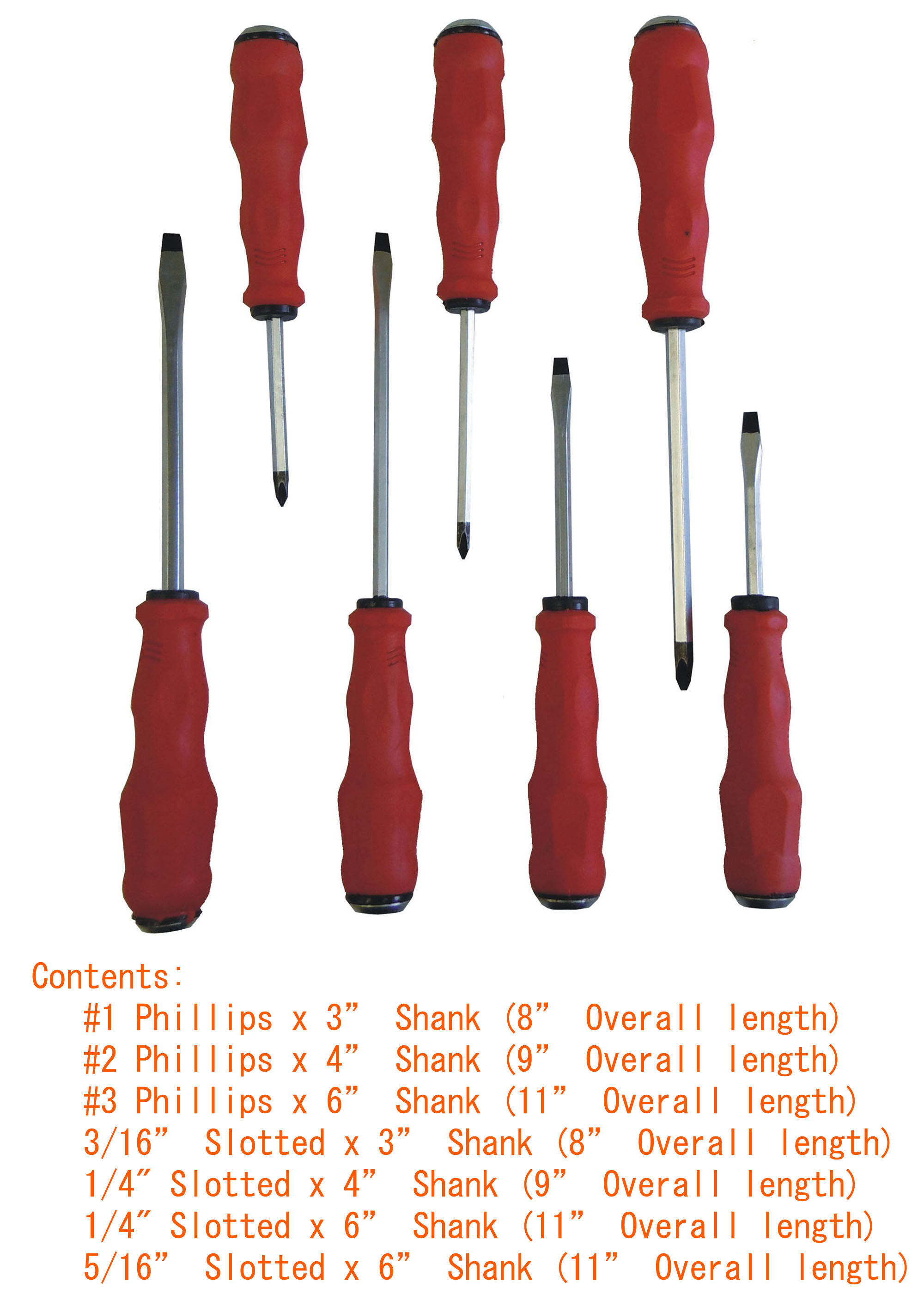 7 PC. SCREWDRIVER SET, GO-THRU CR-V SHAFT, METAL CAP, SOFT-TOUCH™ HDL. - Image 4
