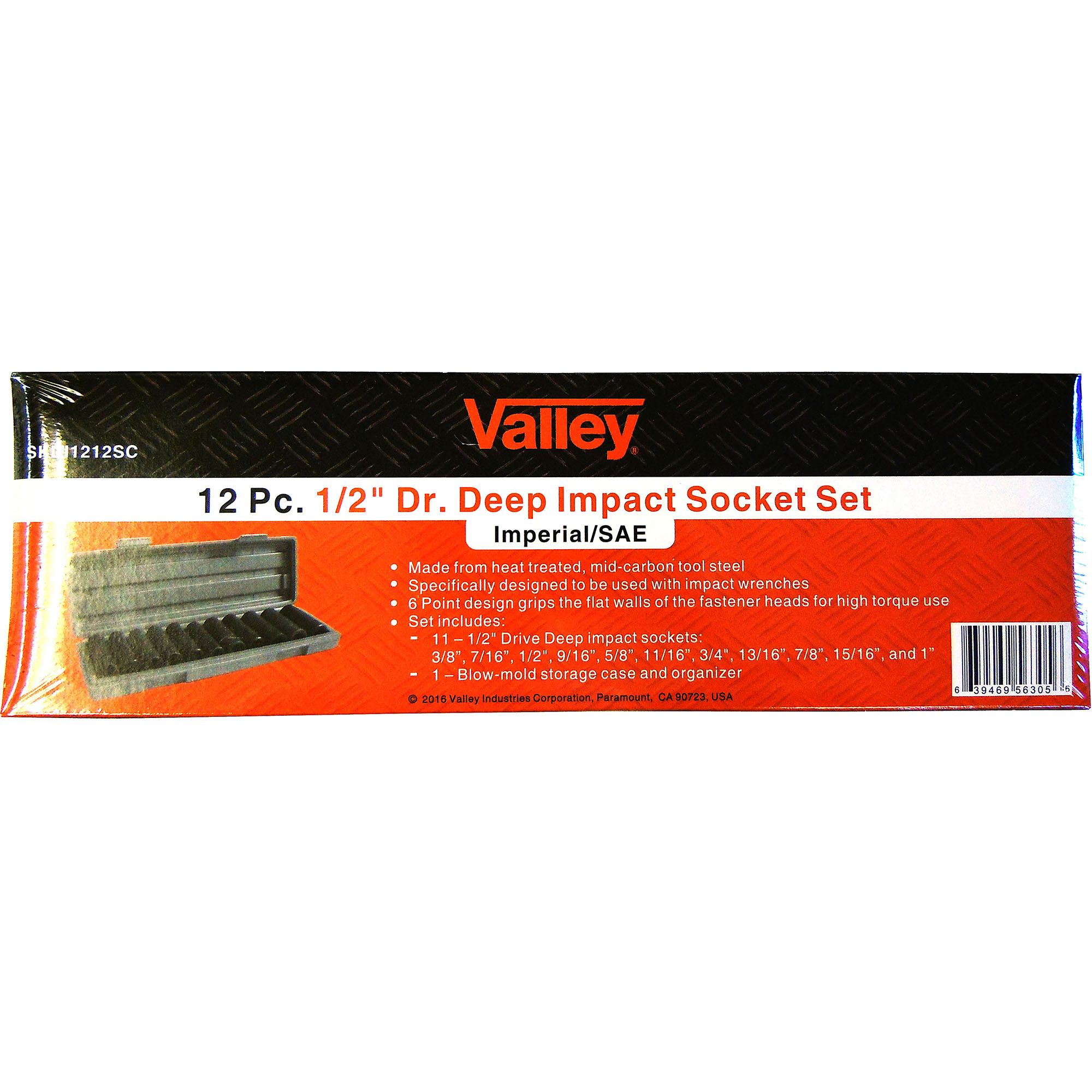 12 PC. 1/2" DR. DEEP IMPACT SOCKET (SAE) - Image 2